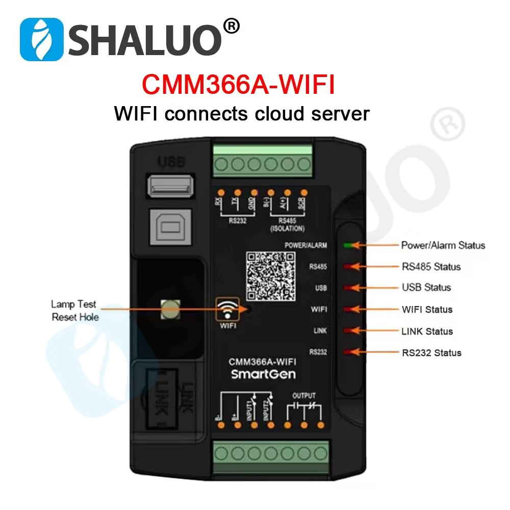 Imagem -02 - Smartgen Cmm366a-et Wired Ethernet Cmm366a Wifi Módulo de Comunicação Servidor Nuvem Internet Monitor Painel de Controle Gerador Peças