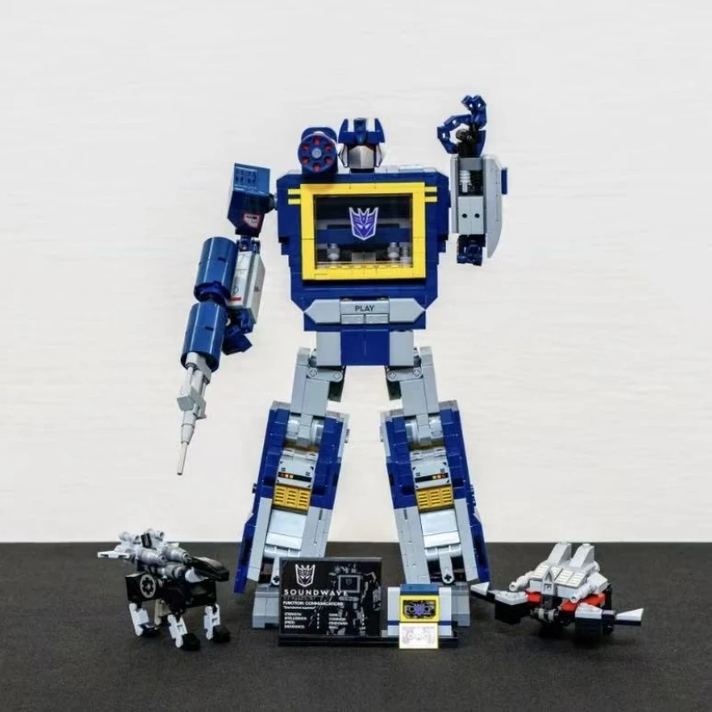 MINISO صالح 10358 روبوت Soundwave اللبنات الجمعية الطوب نموذج لعب لصبي أطفال عيد الميلاد هدية عيد ميلاد ديكور المنزل
