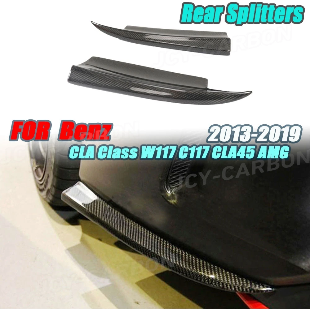 

JCYECF для Benz CLA Class W117 C117 CLA250 CLA45 AMG 2013-2019 Задняя губа из углеродного волокна FRP Черный задний бампер Разветвители Bodykits