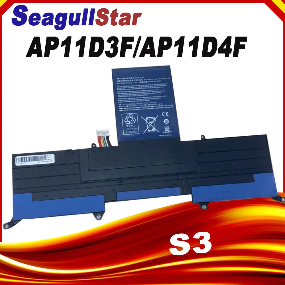 SeagullStar AP11D3F AP11D4F Battery For ACER for Aspire S3 S3-391 S3-951 MS2346