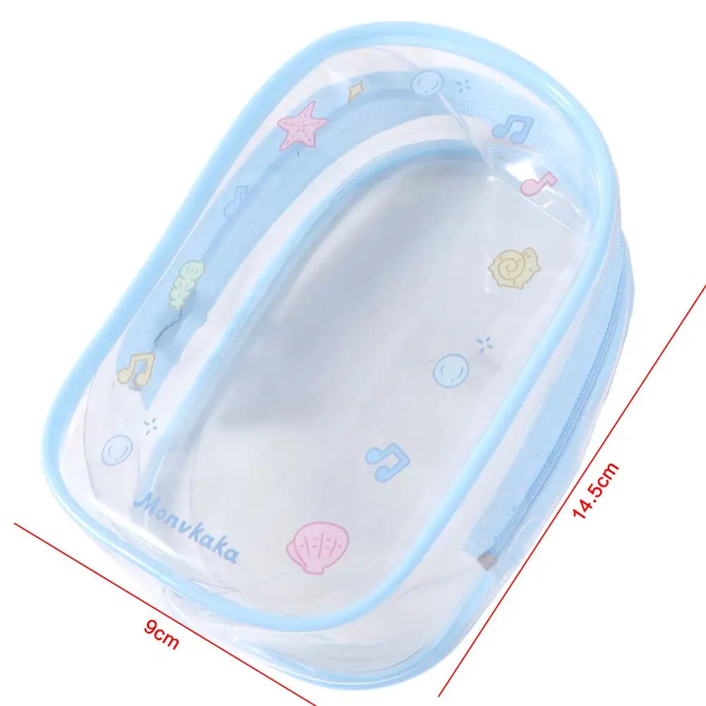 Kawaii Cartoon Design 10cm Transparent Doll Bag Clear Zipper Doll Storage Bag PVC Display Outdoor Doll Display Bag Outdoor