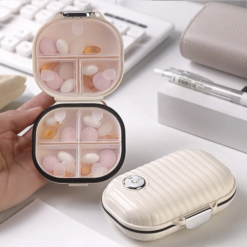 

1 PCS Portable Mini waterproof 7-day pill storage box Pill medicine organizer Sealed Storage Box Sealed Moisture-proof Design