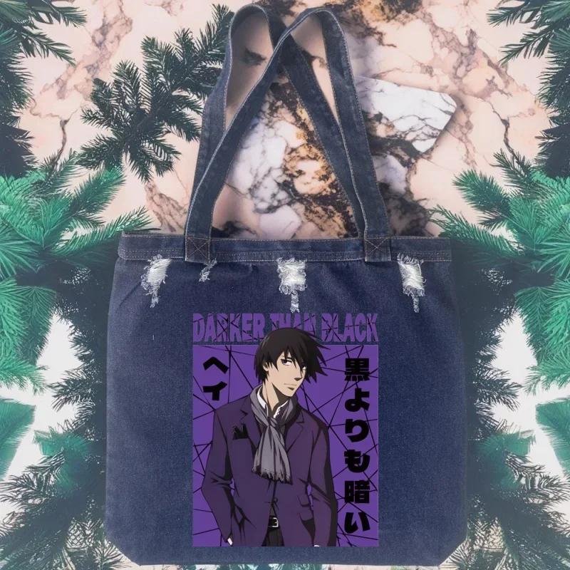 

Steins Gate Anime Okabe Rintarou Makise Kurisu Denim Bag Women Large Capacity Tote Shoulder Bag Shopping Bag Fashion Design