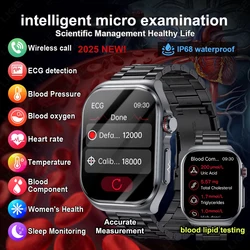 LIGE 2025 New Blood Uric Acid Blood Fat Health Smartwatch Men ECG Heart Rate Blood Pressure Health Monitoring Smart Watch Women