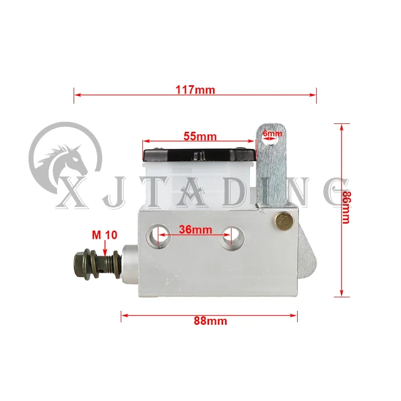 Go kart Rear Foot Hydraulic Master Brake Pump 12.8 Piston Fit DIY Drift track Kart Three Wheel Quad Karting ATV Buggy Parts