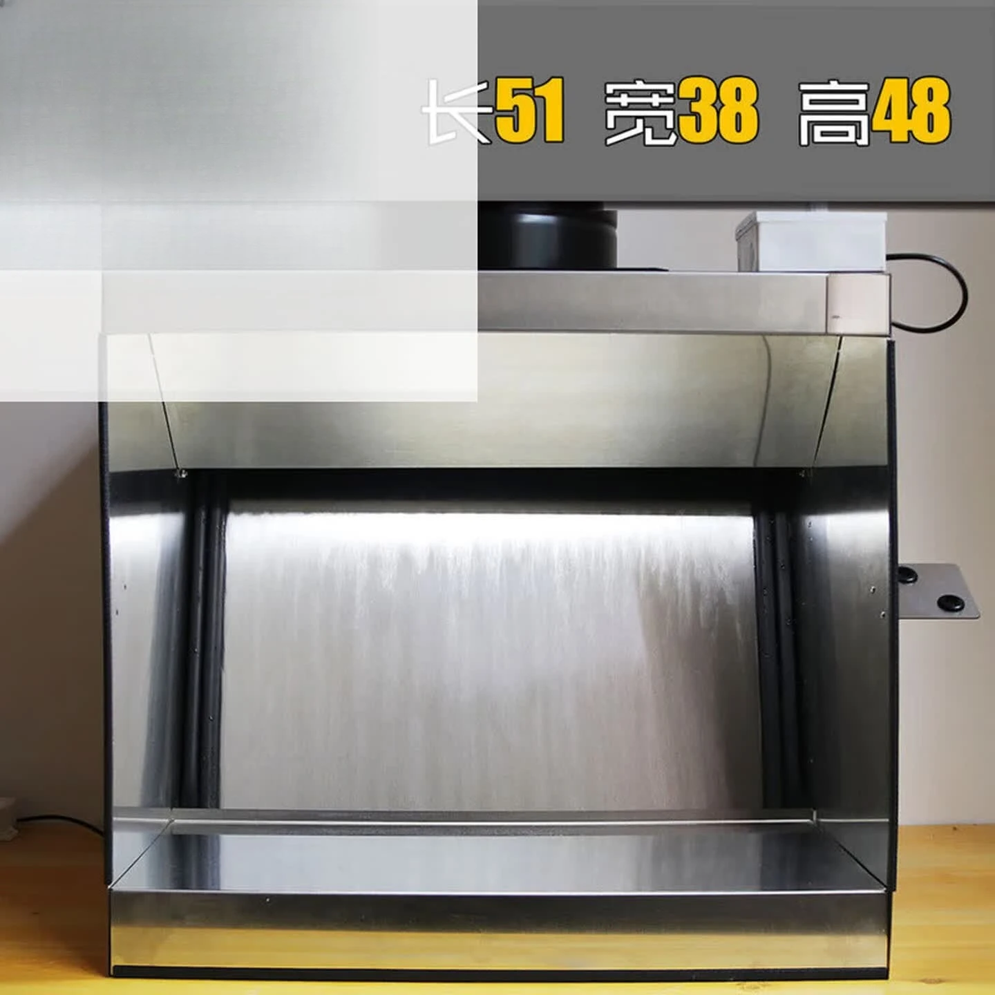 Water curtain box model spray paint up to color civil stainless steel ventilation ceramic spray glaze water curtain cabinet S515
