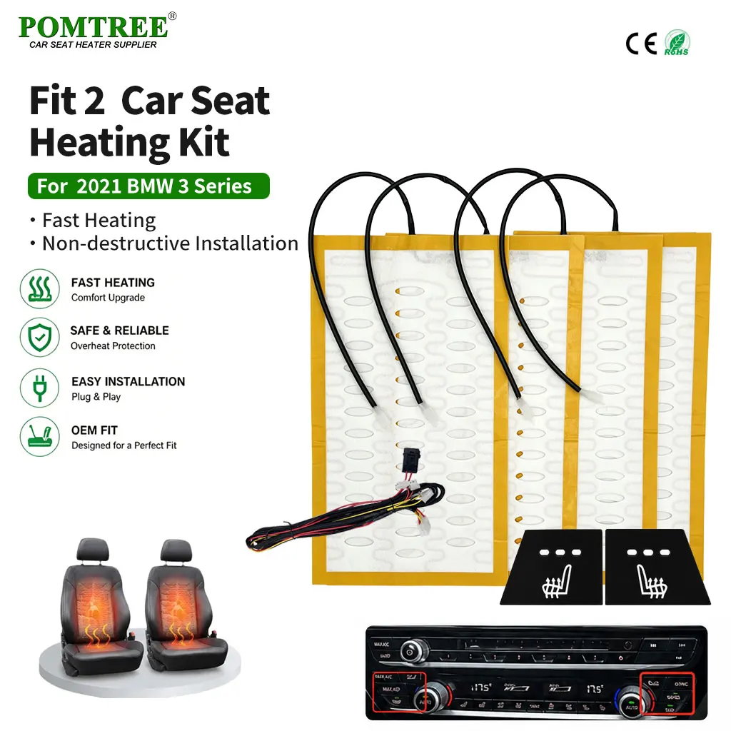 Series Car Seat Heating Kit Built-in 2 Seats For 2021 BMW 3 Alloy Wire Special Switch Rapid Heat Winter Warm System Accessory