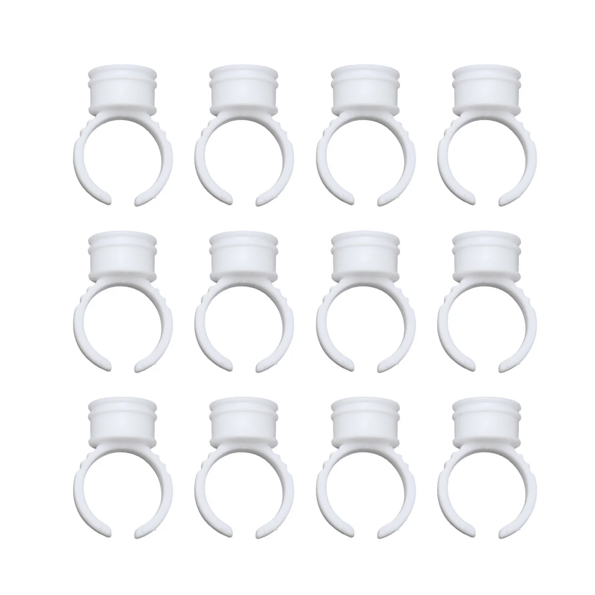 

500Pcs Professional Eyelash Ink Ring Cups Disposable Pigment Containers Clear Tattoo Caps for Makeup Artists Efficient