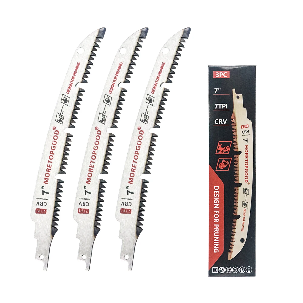 3pcs Arc Edge Reciprocating Saw Blade with Arc-Curved Saw Blades for Wood Pruning, Tree Trimming & Wood Cutting 7TPI