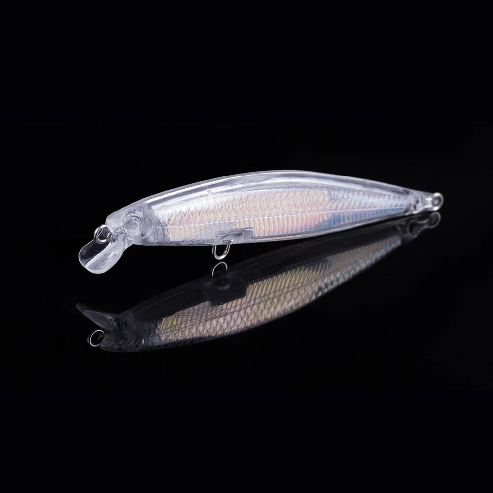 Hanlin 10/20pcs Floating Crankbaits Unpainted Fishing Lures 8CM 4G Holographic Topwater Hard Body Minnow Lure Blanks Bass Tackle