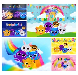 Color Doll Bolofofos Photography Backdrop Kids Birthday Party Baby Shower Background Pink Purple Vinyl Photo Decoration Props