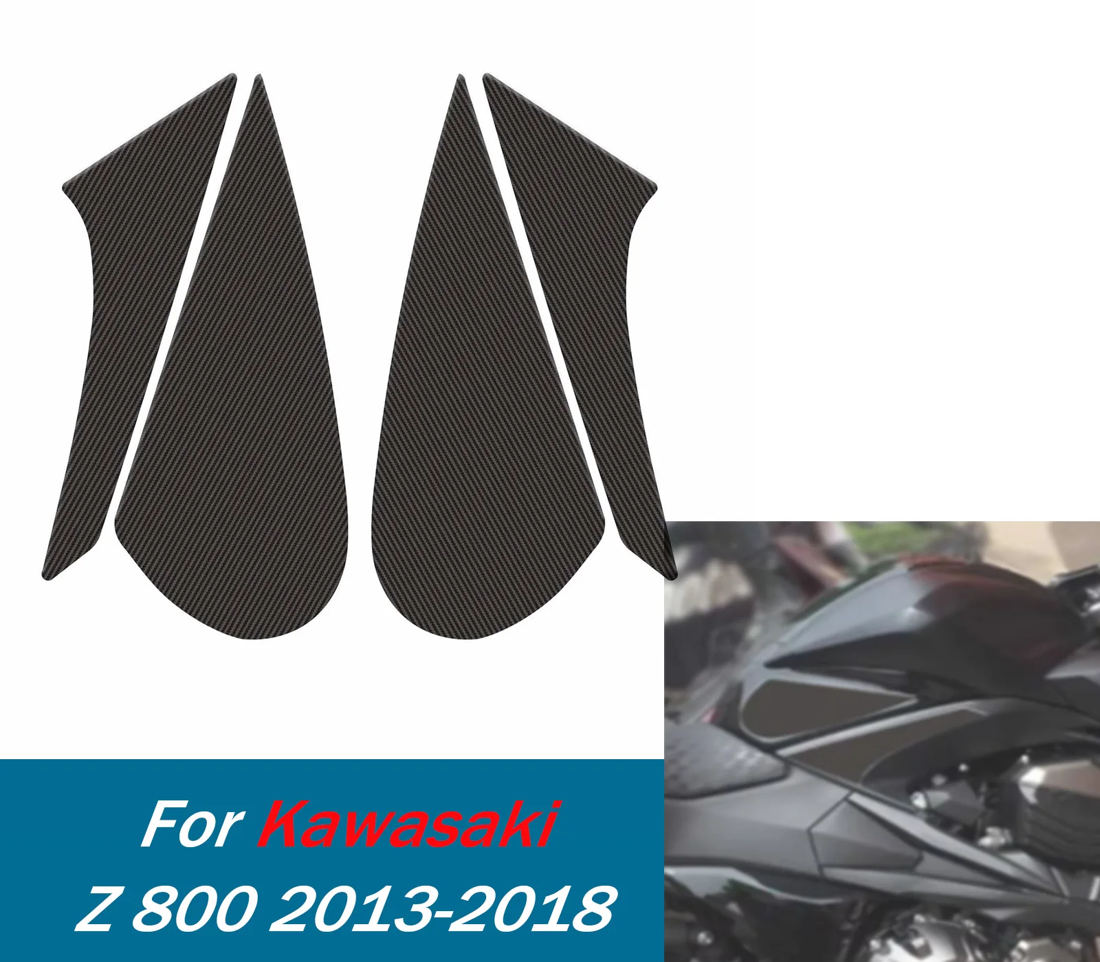 

Для Z800 бак тяговая боковая накладка газовое топливо наколенник наклейка для Kawasaki Z 800 2013-2018 мотоциклетные устойчивые к царапинам наклейки