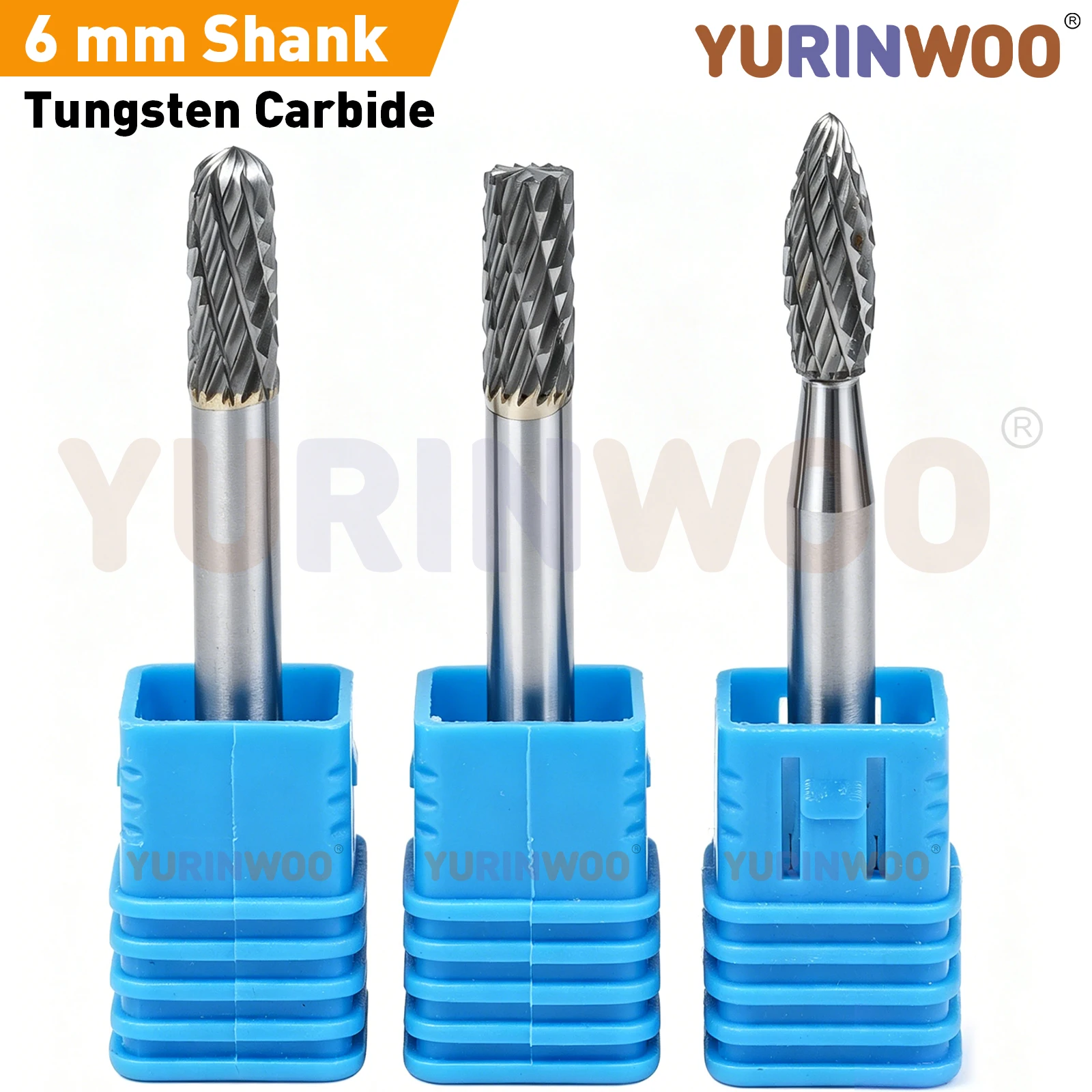 6mm Shank Double Cut Tungsten Carbide Rotary Burr Bit Super Hard Carving File For Metal Wood Stone Milling Polishing Rotary Tool