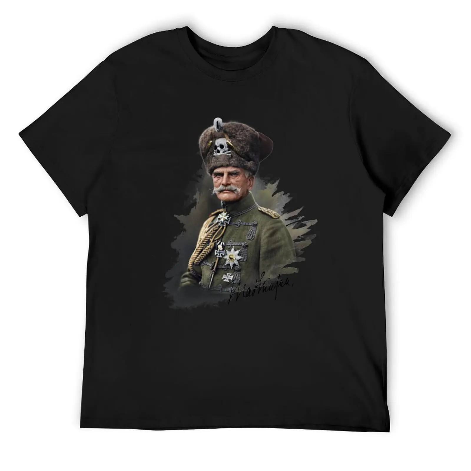 

August von Mackensen Portrait Art T-Shirt plus size clothes topping vintage t shirts mens graphic t-shirts