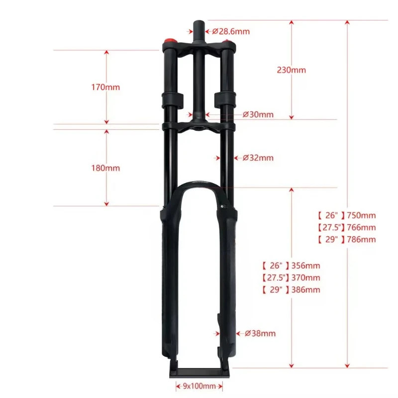 Best Double Shoulder Bike Fork Quick Release 26/27. 5/29 inch Mountain Bike Downhill Front Fork Suspension Air Fork