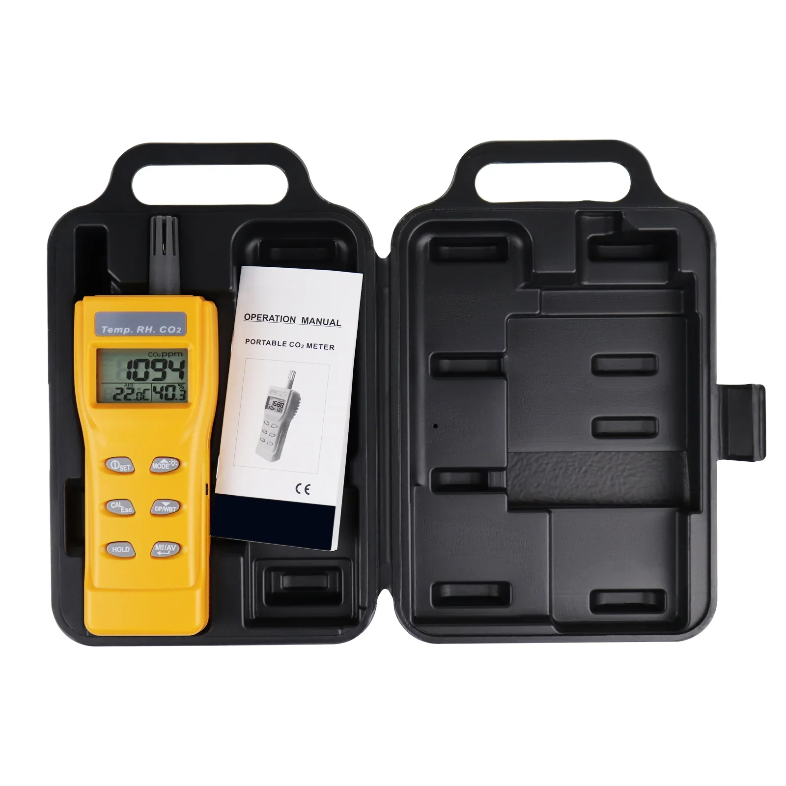 Digital Carbon Dioxide Temperature Humidity CO2 Monitor WB DP Tester Handheld CO2 Meter (OEM Packaging Service Available)