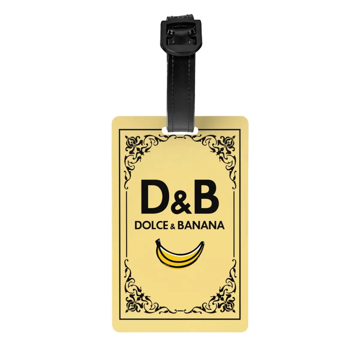 Etiqueta de equipaje personalizada Dolce Banana con tarjeta de nombre, cubierta de privacidad, etiqueta de identificación para bolsa de viaje, Maleta