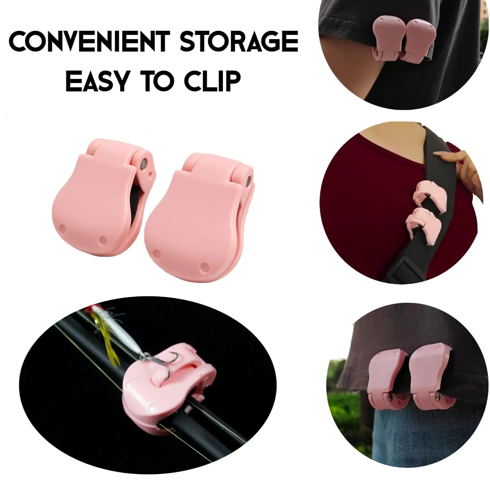 2Pcs Quick-Attach Fishing Rod Clips Tool-Free One-Hand Holder Secure Grip Tackle Organizer for 2-Piece Freshwater Rods