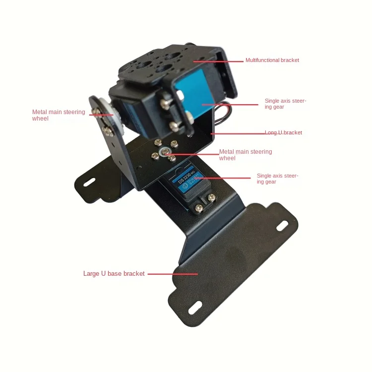 2 dof Roboterarm horizontale und vertikale kardanische Halterung DIY festes Zubehör geeignet für mg996 Lenkgetriebe programmier bares Kit – Detail 6