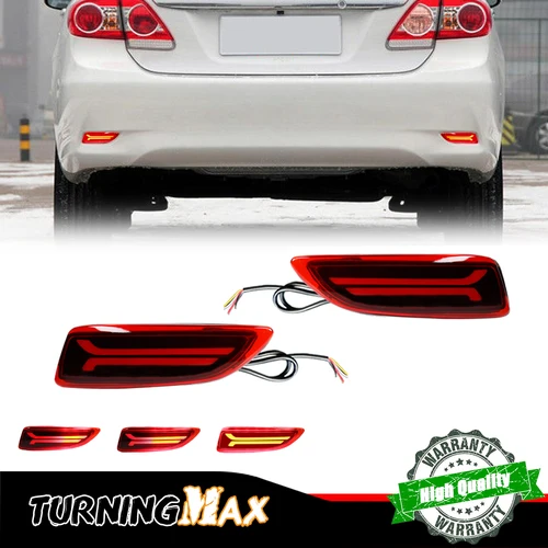 Luces LED reflectoras de parachoques trasero para Toyota Corolla Lexus CT200h 2011-2013, freno trasero/lámpara antiniebla trasera, luz de señal de giro secuencial