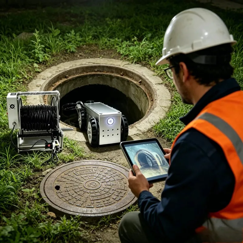 100mm 4 Inch Small Diameter Pipe Inspection Robot & Drain Inspection Robot Compact Pipe Robot 100M Detection