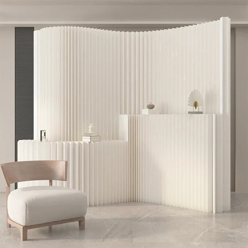 

Folding paper screen partition false wall living room office shopping mall room partition baffle