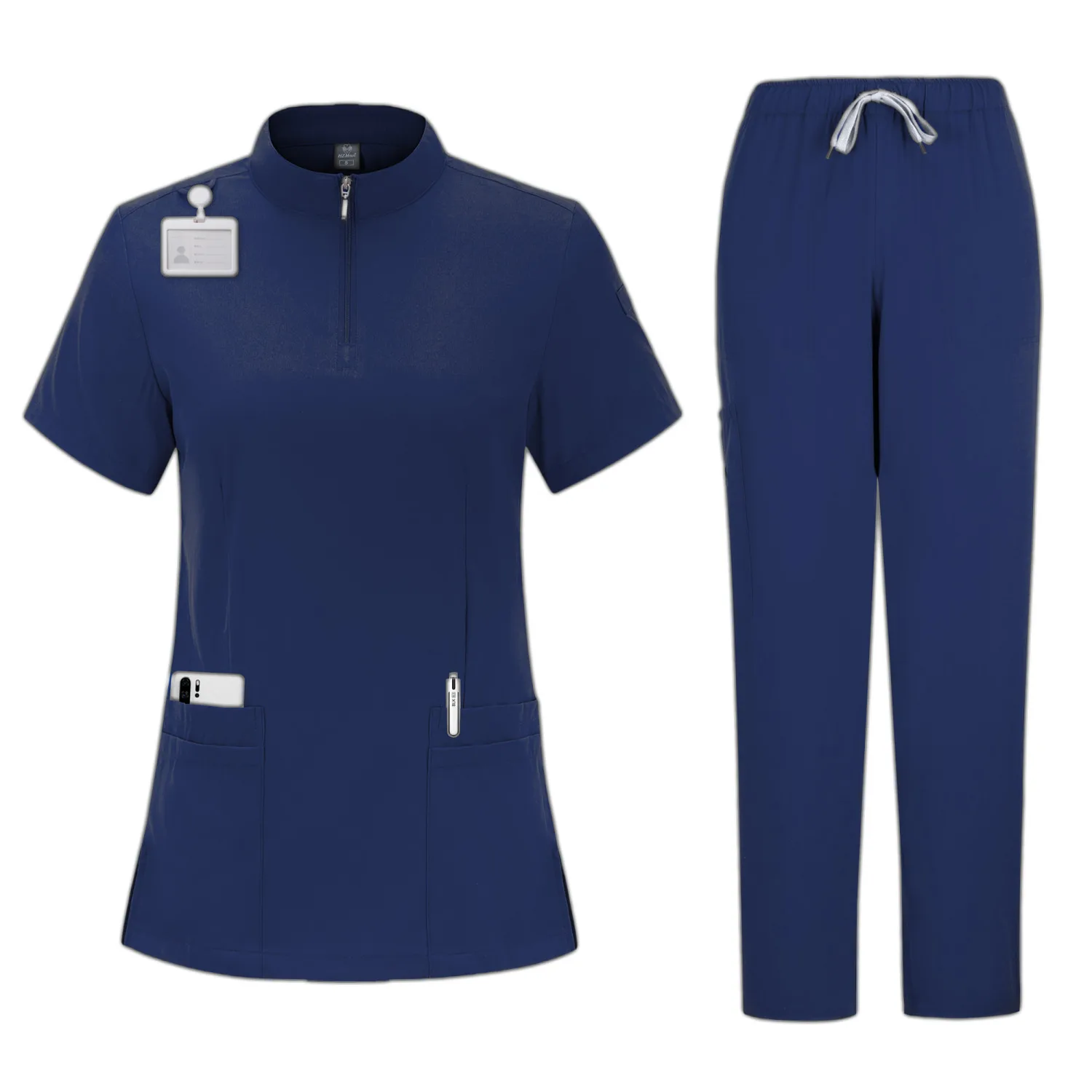 New Unisex Scrub Suit Medicals Clothing For Women Jogger Set Elastic Hospital Uniforms Scrubs Medical Lab Coats Nurse Uniform