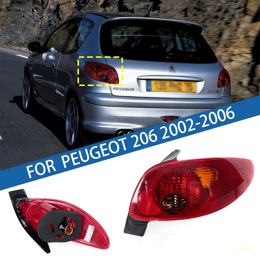 

For Peugeot 206 2002-2006 5 Door Hatchback Car Tail light Rear Bumper Light Stop Brake Lamp Turn Signal Warning
