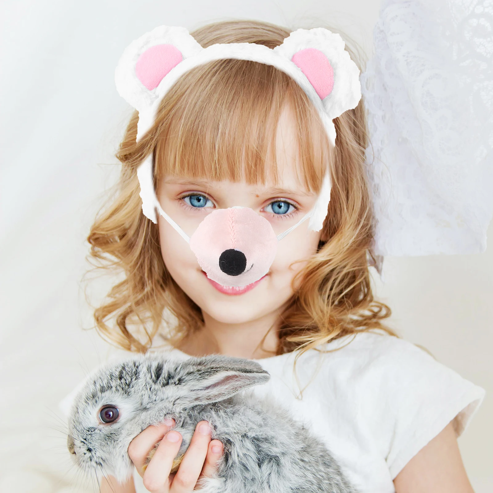

1 set Cute Bear Ear Headband Animal Costume Accessories Bear Ears Tail Set Girls Cosplay Adorable Fashionable