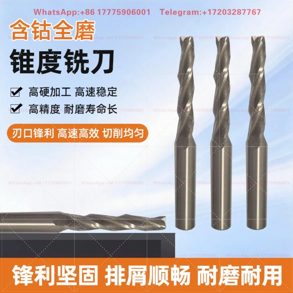 Straight shank white steel slope milling cutter/taper milling cutter/6-8-12 * 1/2 degree