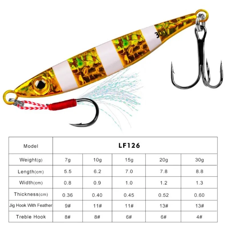 Hard Metal Jig Fishing Lure, Trolling Bass Bait, Trout Jigging Lures, Saltwater Lures, Hot, 7g-30g