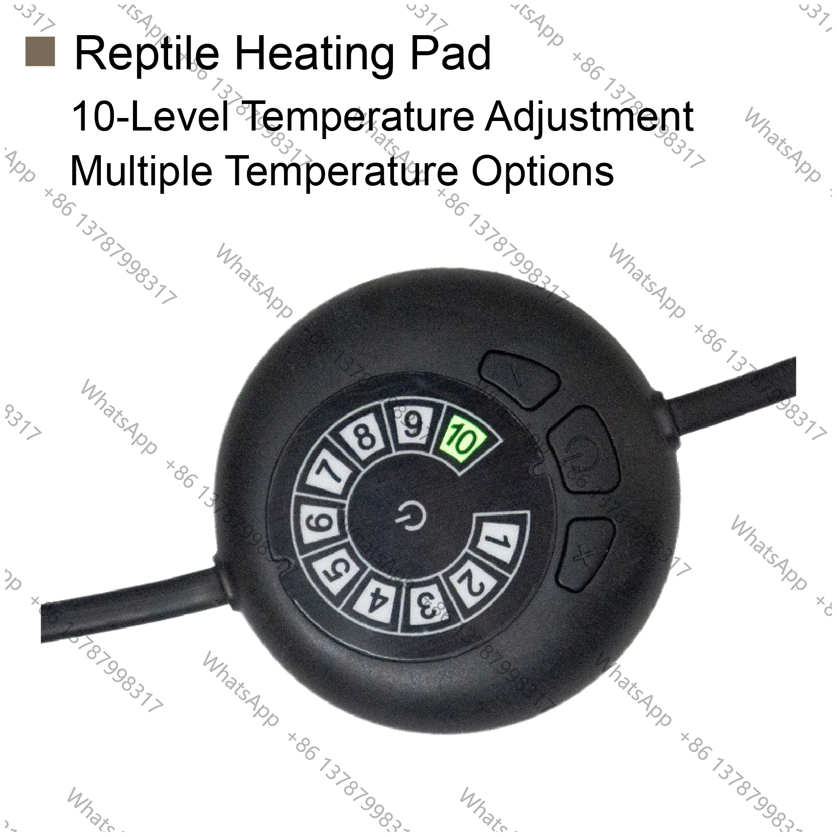 5-78W Reptile Heat Pad with 10 Level Adjustable Temperature Under Tank Heater for Turtle Lizard Snake US UK EU AU JP Plug