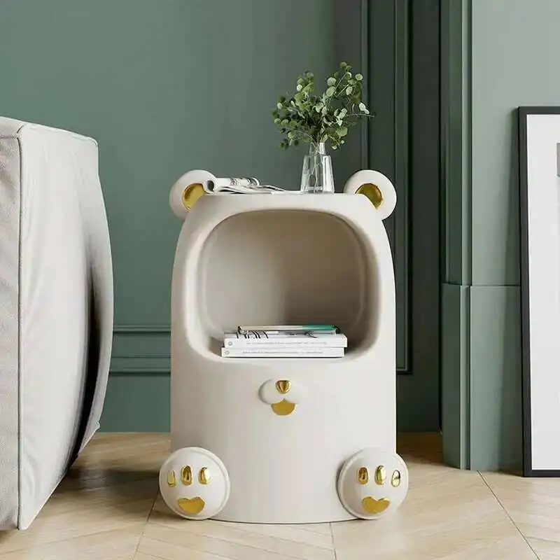 

Nordic Cartoon Bear Storage Side Table Creative Children's Room Bedroom Bedside Table Modern Simple Home Decoration Furniture