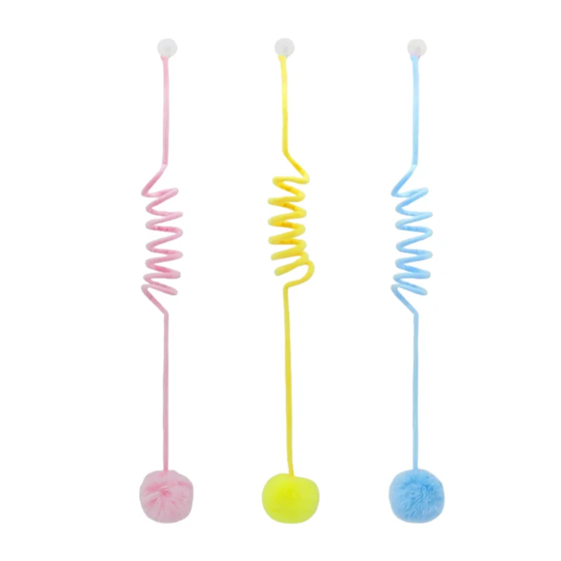 

Pet Toys Suction Cup Spring Rabbit Hair Ball Cat Toys Teasing Cat Ball Self Entertainment Interactive Cat Toys Ball Pet Supplies