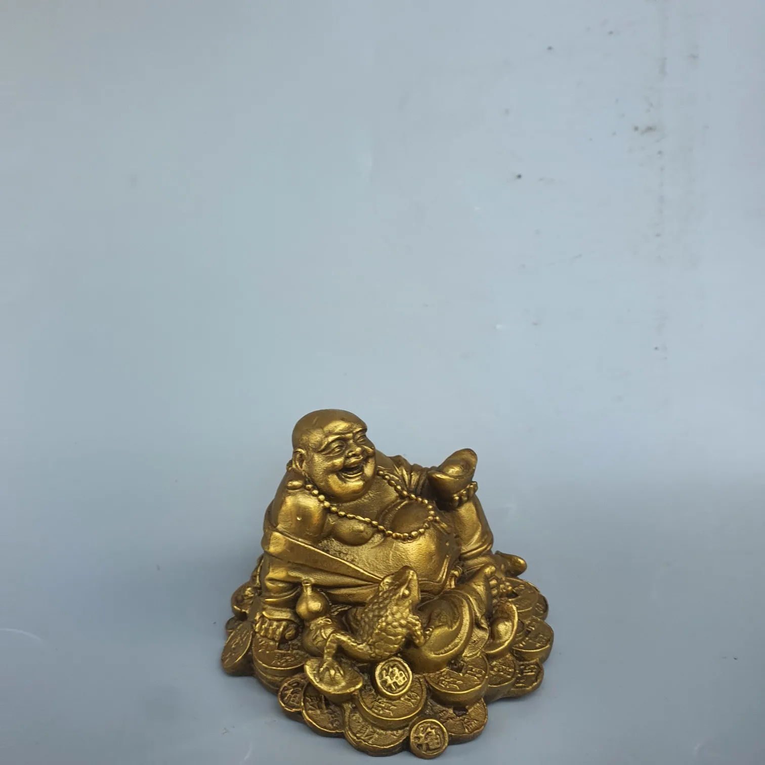 Pure Copper Jin Chan Buddha Statue Feng Shui Decorative Piece for Living Room Entrance Premium Home Decor Spiritual Offering