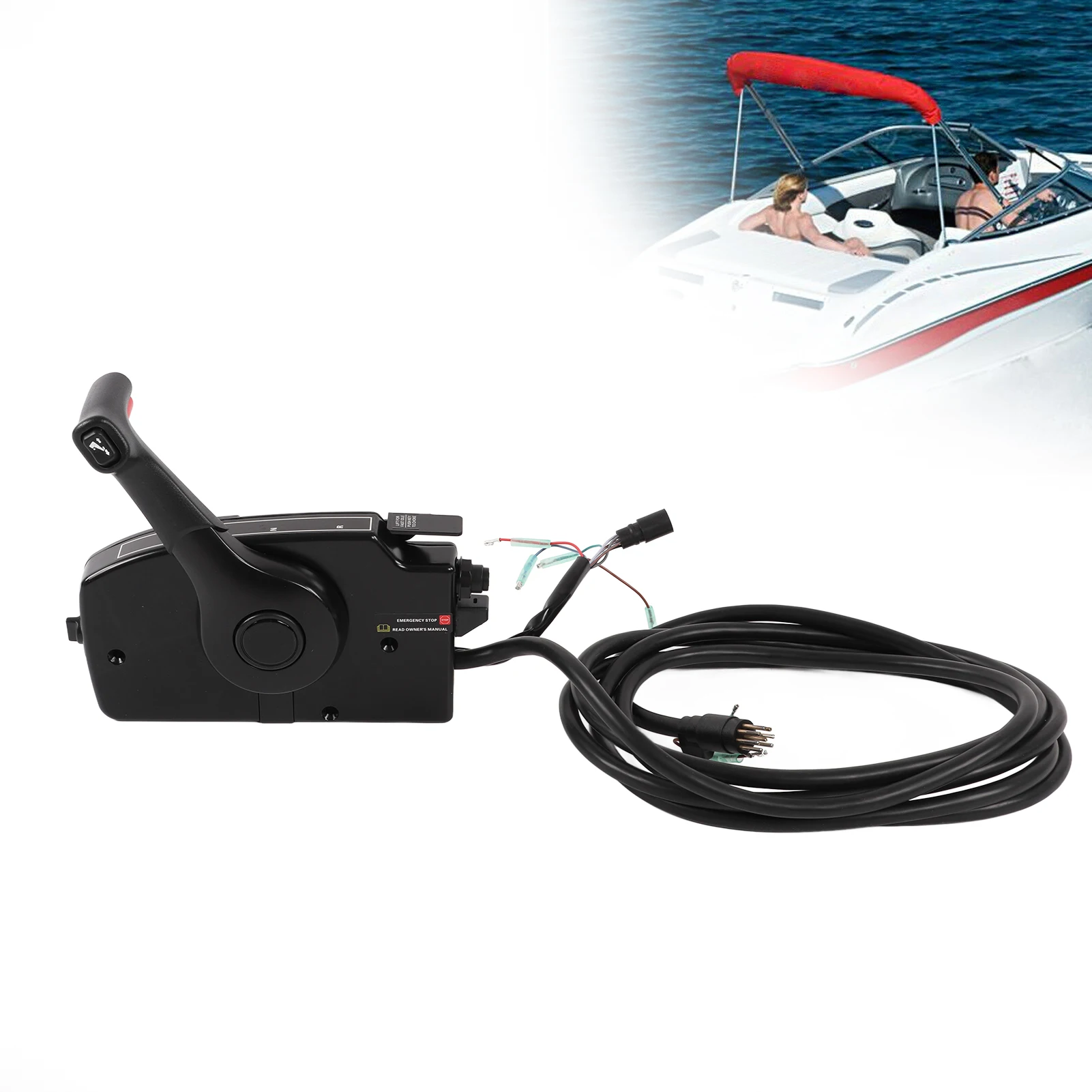 Kotak Remote Control Dudukan Samping Mesin Tempel 8Pin Pengganti 881170A15 untuk Kotak Remote Control Mesin Tempel Motor Perahu PT