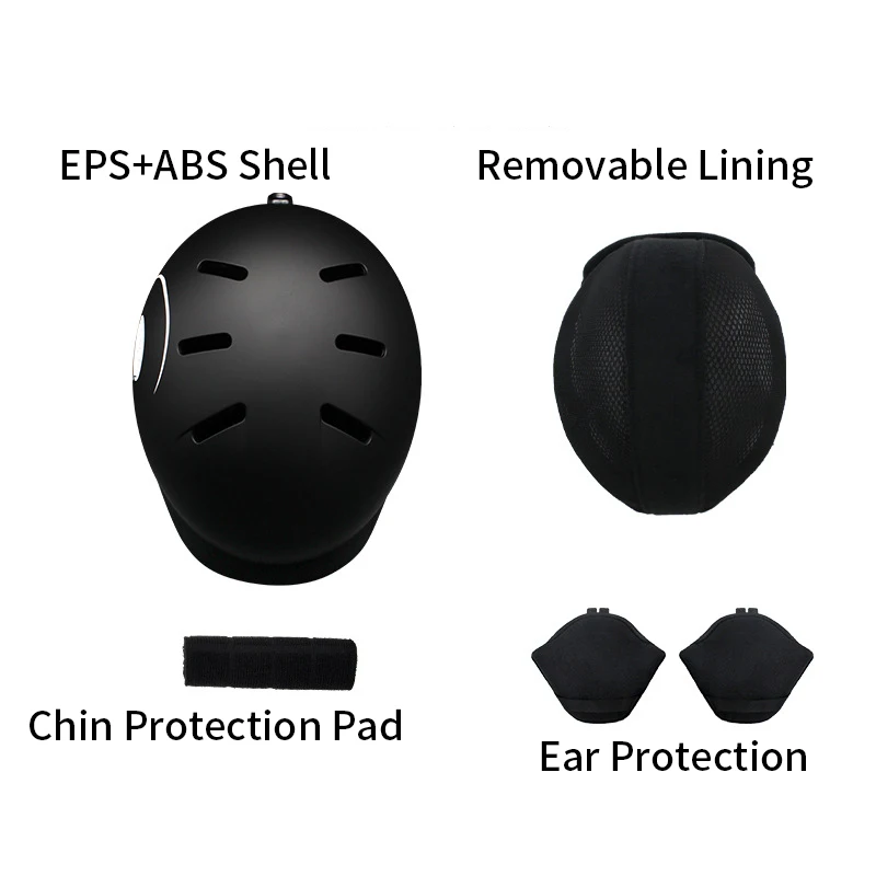 2023 Windproof Detachable Earmuff Men Woman Snow Helmets Winter Outdoor Sport Mountain Earmuff Helmet Safety Equipment EPS+ABS