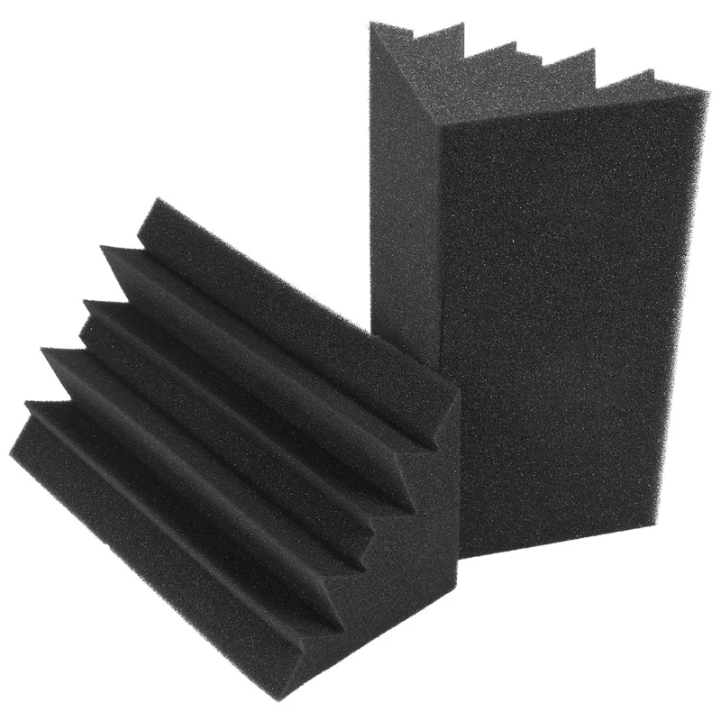 New 8 Pack Of 4.6 In X 4.6 In X 9.5 In Black Soundproofing Insulation Bass Trap Acoustic Wall Foam Padding Studio Foam Tiles (8P