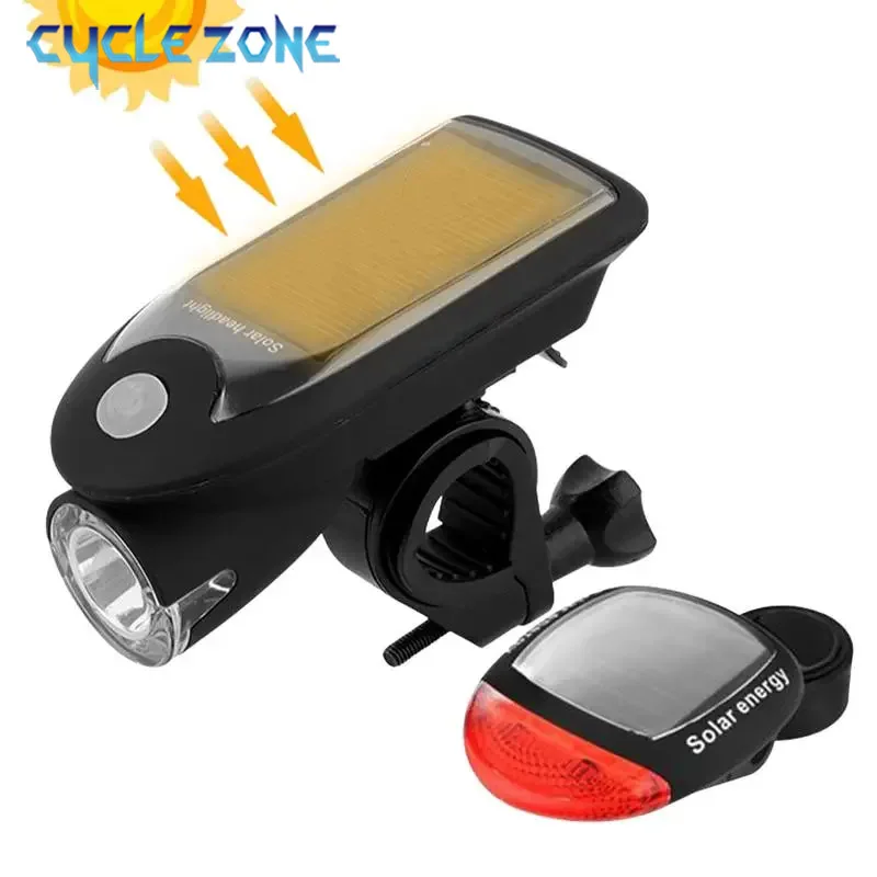 

Bicycle Light Kit Bike Front Lamp and Solar Taillight USB Rechargeable LED Night Riding Safety Warning Tail Lamp MTB Accessories