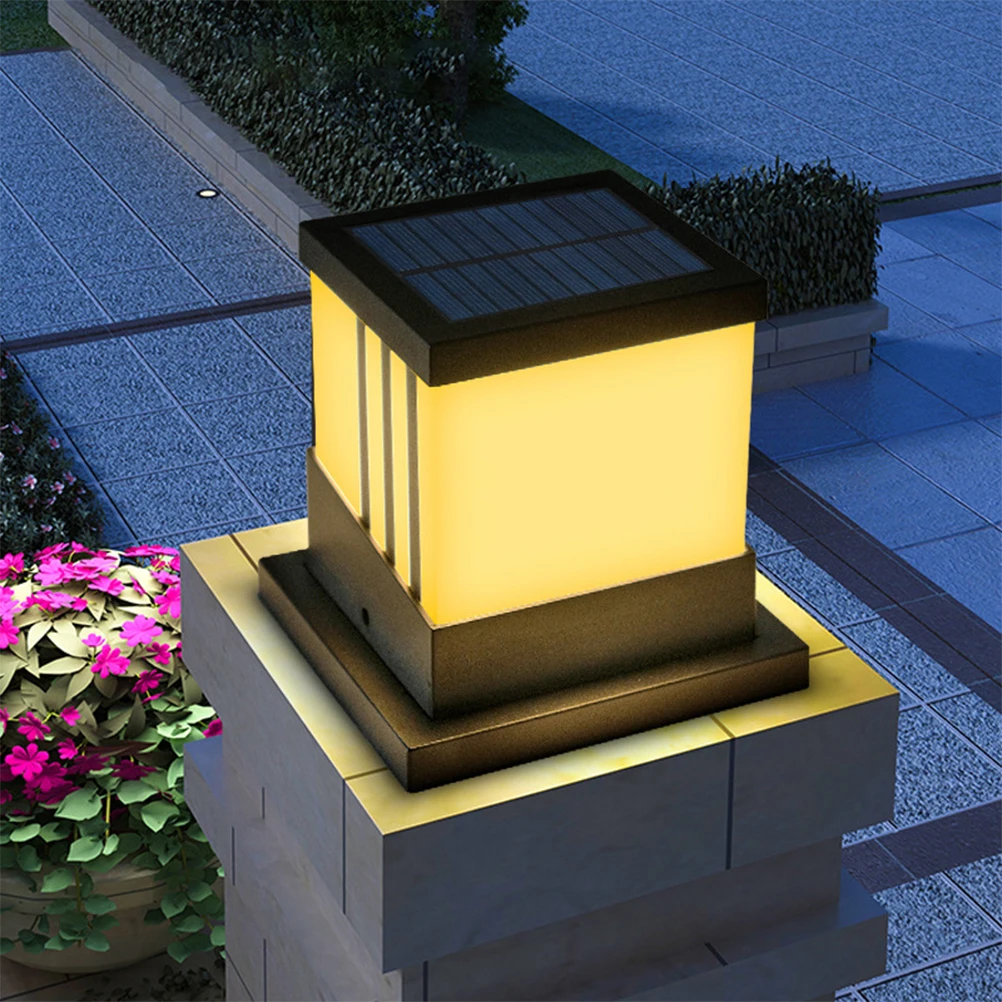

24LED Solar Courtyard Lamp Outdoor Post Light Fixture 3000K 4000K 6000K Waterproof Garden Column Lamp for Villa Lawn Decor