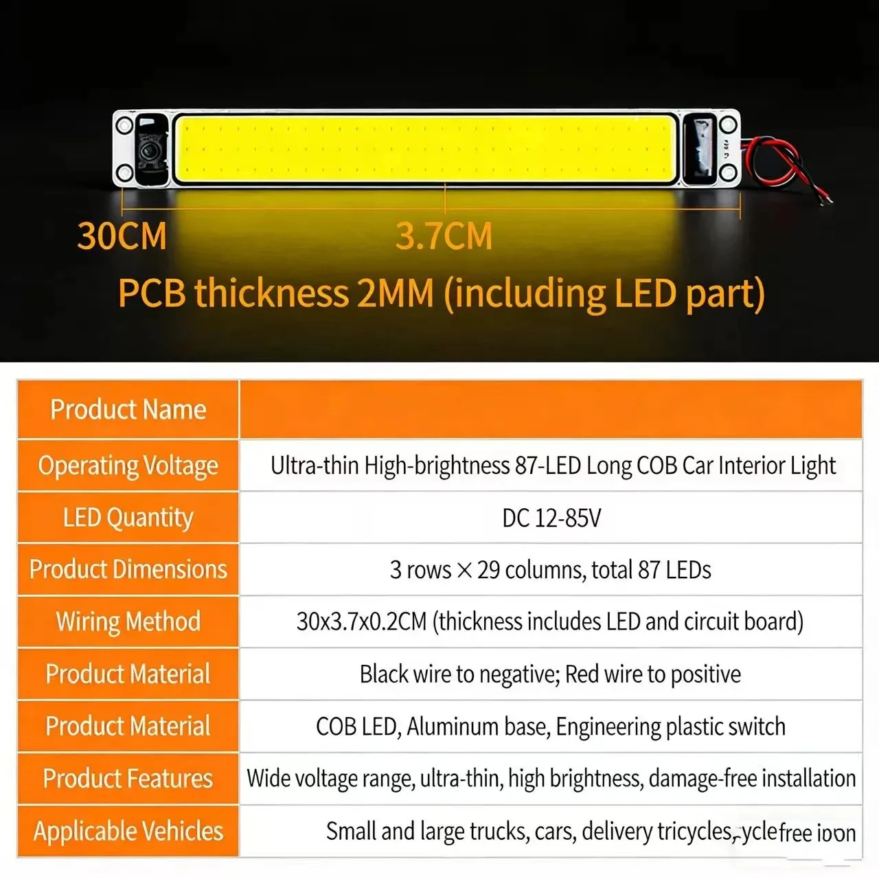 2pcs RV Interior Light Super Bright LED Interior Light White Car Roof Lamp 12V24V Reading Led Car Lights Ceiling Light