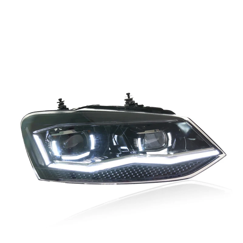 Suitable for 11-18 Volkswagen POLO headlight assembly modification with LED lens daytime running lights and sequential turn sign
