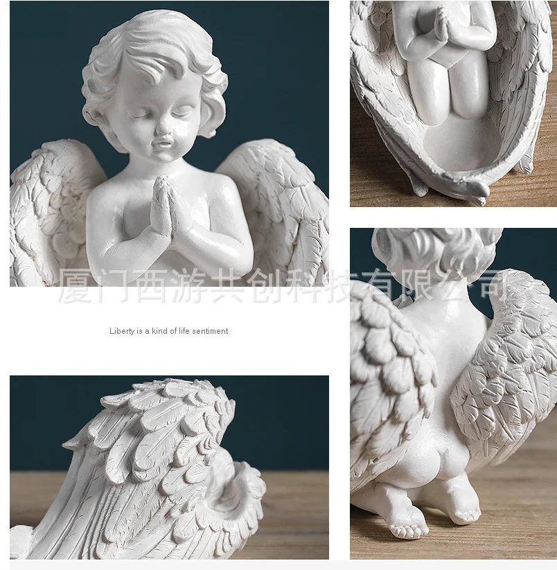 Christmas Candlestick Exquisite Angel Shape Candle Holder Resin Desktop Ornament for Home Party Hotel