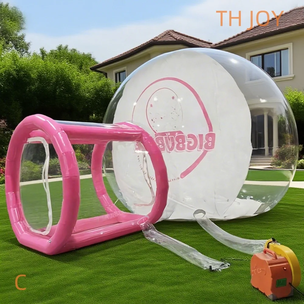 fast air ship to door,big Inflatable bubble house Human Size clear tent inflatable snow globe with tunnel for Christmas
