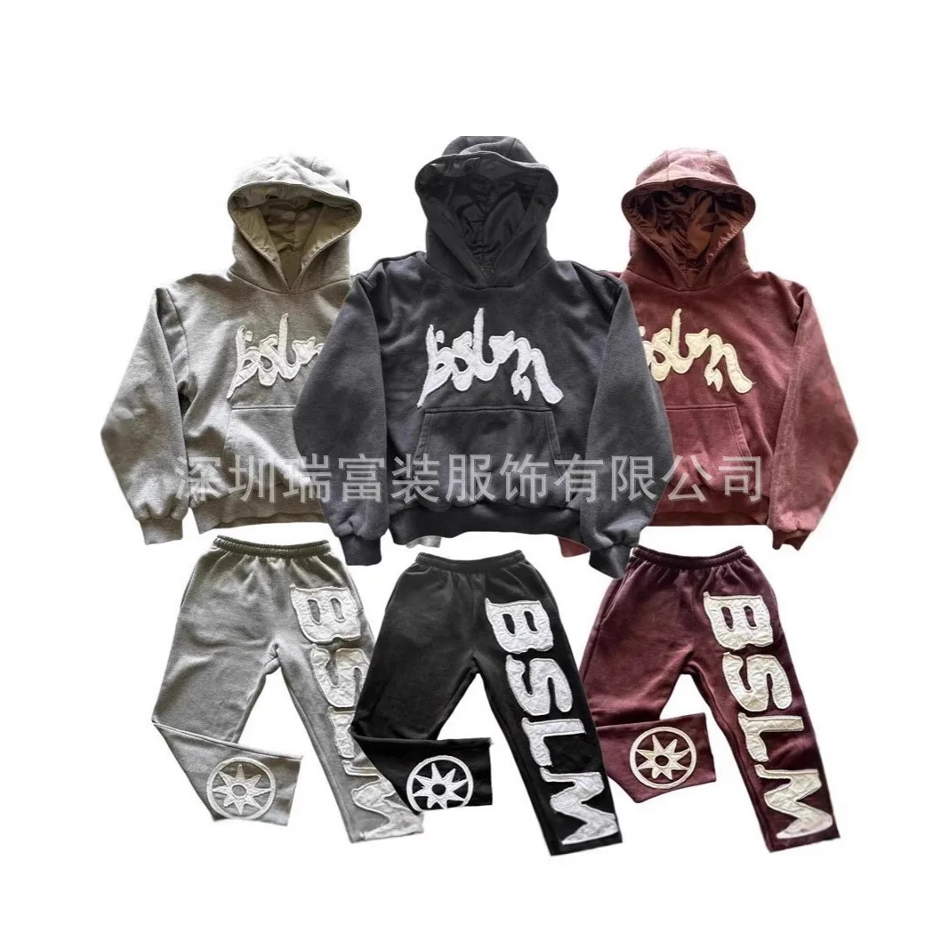 2025 Sweatshirts Personalized Street Style Hip-hop Letter Hooded Sweatshirts Fashionable Casual Pants Same Style For Men Women
