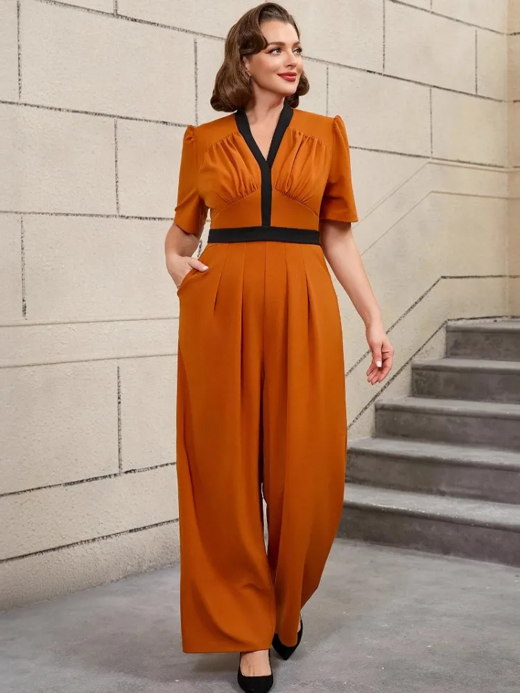 

L-3XL Plus Size Women Clothes Jumpsuit Clothes Urban Leisure Bodysuit New 2025 Summer Large Size Jumpsuit Wholesale Dropshipping