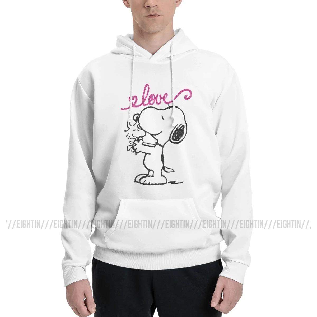 

Peanuts Snoopy Woodstock Mother's Love Hoodie Men's Hip Hop Sweatshirt Autumn Oversized Pullovers