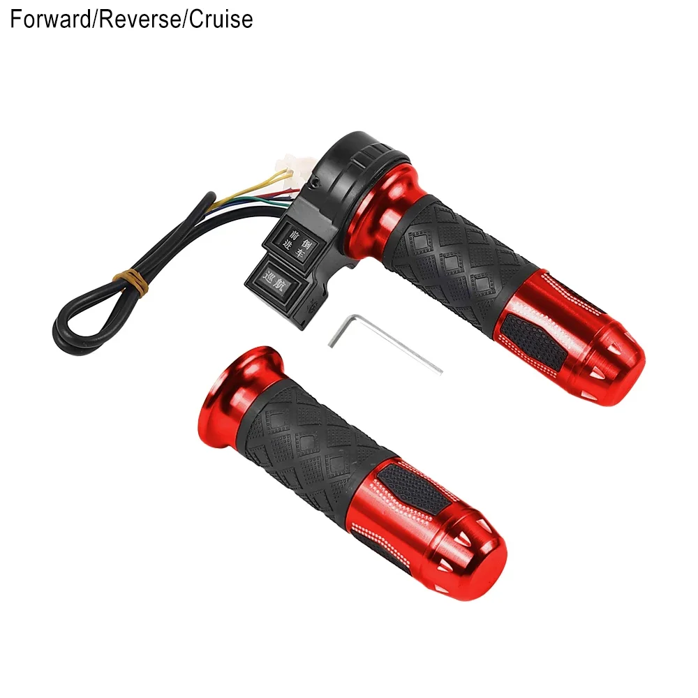 E-Bike/Electric Scooter Aluminum Alloy Accelerator Grip Twist Throttle Handle High Medium Low Speed /Forward Reverse Parts