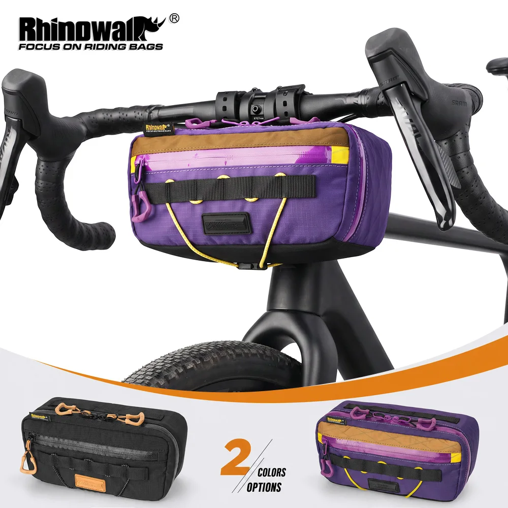 Rhinowalk Bike Handlebar Bag 2.5L Storage Shoulder Bag Universal Fit Reflective Elastic Cord Multi-Pocket Cycling Accessories