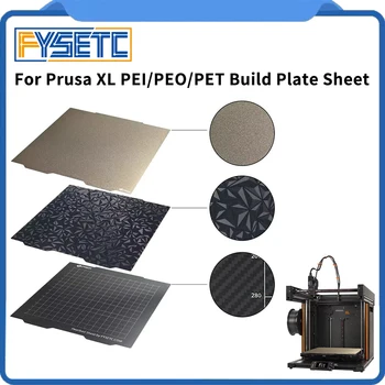 Para Prusa XL 365*365mm textura de placa de construcción PEI suave PEO PET hoja de acero impresión resistente a altas temperaturas para Prusa XL